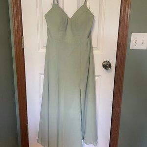 Azazie Sage Green Bridesmaid/Wedding Guest Midi Dress- Size 8